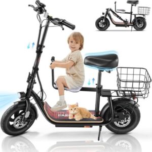 Caroma 1200W Peak Electric Scooter with 2 Seats, Commuter Ebike for Adults&Teens