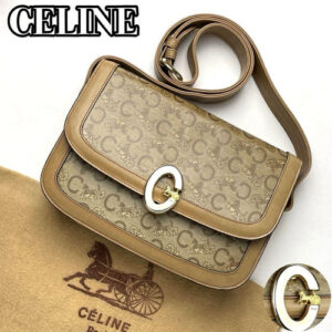 Celine Shoulder bag C carriage hardware sulky PVC leather brown from japan