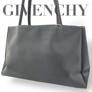 GIVENCHY Hand Bag Tote Bag Logo Plate Black Authentic