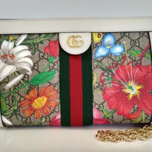 Auth Gucci Ophidia GG Floral Small Chain Shoulder Bag