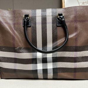 Burberry tote Bag Nova check PVC leather beige handbag double handle LONDON