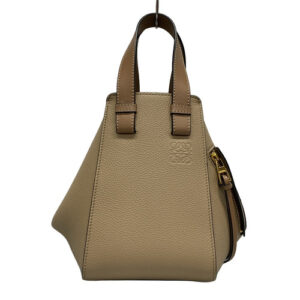 Auth LOEWE Hammock Small – Brown White Beige Classic Calf Handbag