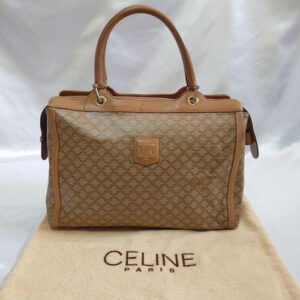 Vintage CELINE Purse Clutch Bag Brown PVC Leather Authentic From JAPAN