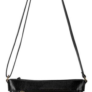 The Sak Women’s Sanibel Leather Mini Crossbody, Black Floral Embossed Ii, One Size