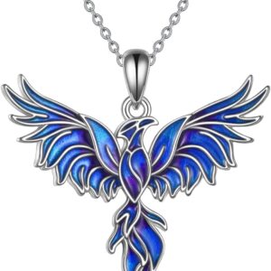 YAFEINI Phoenix Pendant Necklace 925 Sterling Silver Jewellery Gifts for Women Girls Mum