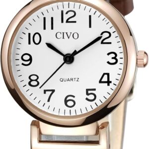 CIVO Womens Watch Small Waterproof Analog Quartz Leather Strap Wrist Watch Fashion Simple Elegant Ladies Dress Watches for Women