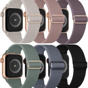 Stretchy Solo Loop Bands Compatible with Apple Watch Band 38mm 40mm 41mm 42mm 44mm 45mm 46mm 49mm, Braided Elastic Nylon Women Men Straps for iWatch Ultra 2, Ultra, Series 10/9/8/7/6/5/4/3/2/1/SE