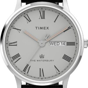 Timex Waterbury Classic 40mm Black Leather Strap Watch (Model: TW2W469009J)