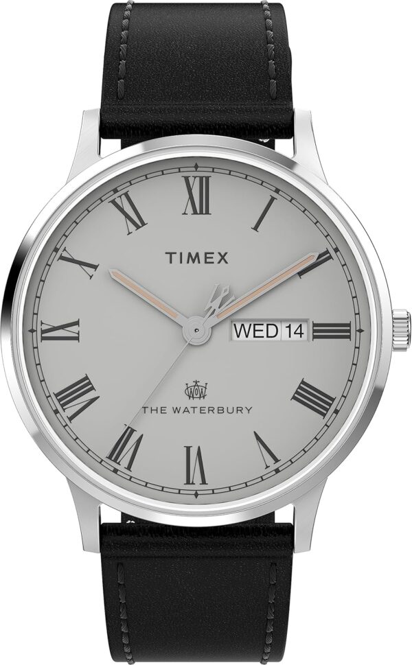 Timex Waterbury Classic 40mm Black Leather Strap Watch (Model: TW2W469009J)