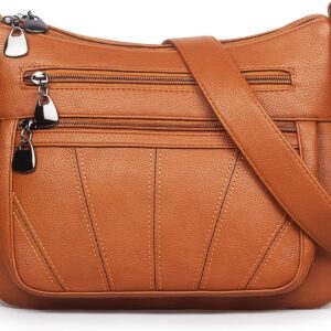 Crossbody Purse for Women Ladies Soft PU Leather Shoulder Bag Medium Roomy Handbag Fashion Tote Top Handle Satchel