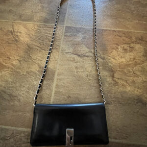 CELINE Shoulder Bag Leather Black Auth 114340