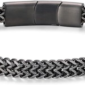 Bracelet for Men-Stainless Steel Magnetic Clasp Franco Chain Mens Bracelets