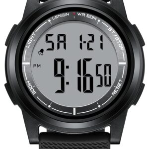 Mens Digital Sports Watch LED Screen Large Face Military Watches for Men Waterproof Casual Luminous Stopwatch Alarm Simple Army Watch Fashion Wrist Watch for Men