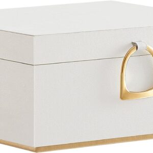 SONGMICS 2-Layer Jewelry Box, Jewelry Organizer with Handle, Removable Jewelry Tray, White UJBC165W01