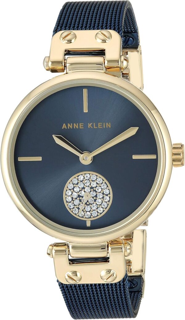 Anne Klein Women's Premium Crystal Accented Mesh Bracelet Watch
