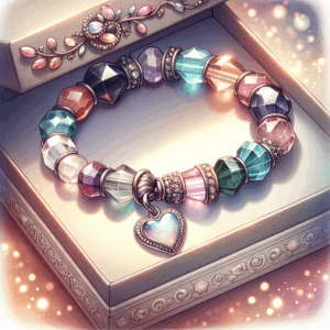 MAIBAOTA Healing Crystal Bracelet for Women, 8 mm Beaded Bracelet, Gemstone Love Heart Charm Bracelet, Stone Jewelry Gifts for Christmas Anniversary Valentine’s Day