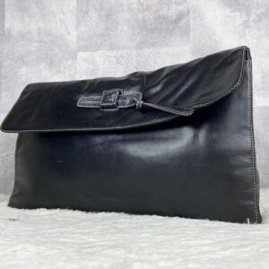 LOEWE Leather Clutch Bag Anagram Logo Flap Vintage Spain Shipped from Japan
