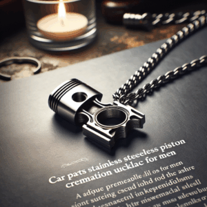 Car Parts Stainless Steel Piston Cremation Urn Necklace For Men Keepsake Memorial Jewelry Hold Ashes