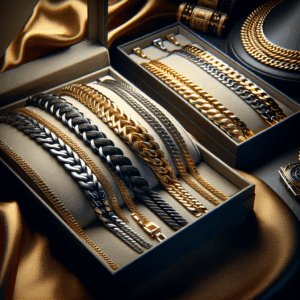 Stainless Steel Cuban Chain Necklaces for Men, Black/18K Gold Plated, Hypoallergenic Jewelry, 4mm-13mm, 14″-30″, Come with Box