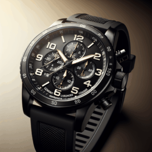 Bulova Men’s Marine Star Chronograph Silicone Strap Watch, Black IP and Gold Tone (Model: 98B278)