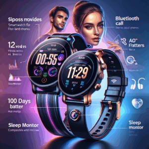 Smart Watches for Men Women, Fitness Tracker Watch with AI Voice, Bluetooth Call, 12 Days Battery, 100 Sport Modes, Smart Watch for iPhone Android, 1.99” AMOLED Display, Sleep Monitor