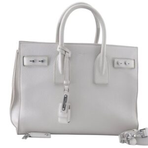 Auth SAINT LAURENT Sac De Jour Small 2Way Shoulder Hand Bag Leather White 0250M