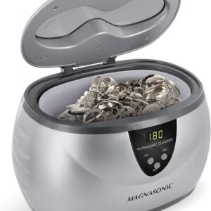 Magnasonic Ultrasonic Cleaner, 20oz Stainless Steel Tank, Digital Timer, 5 Cleaning Modes, Ultrasonic Jewelry Cleaner for All Jewelry, Eyeglasses, Watches, Dentures, Retainers & More