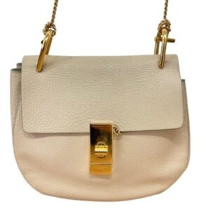 50 New 100% Auth Chloe Drew Mini Womens Crossbody Beige Leather Bag
