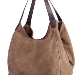 DOURR Women’s Multi-pocket Shoulder Bag Fashion Cotton Canvas Handbag Tote Purse DOURR Women’s Multi-pocket Shoulder Bag Fashion Cotton Canvas Handbag Tote Purse
