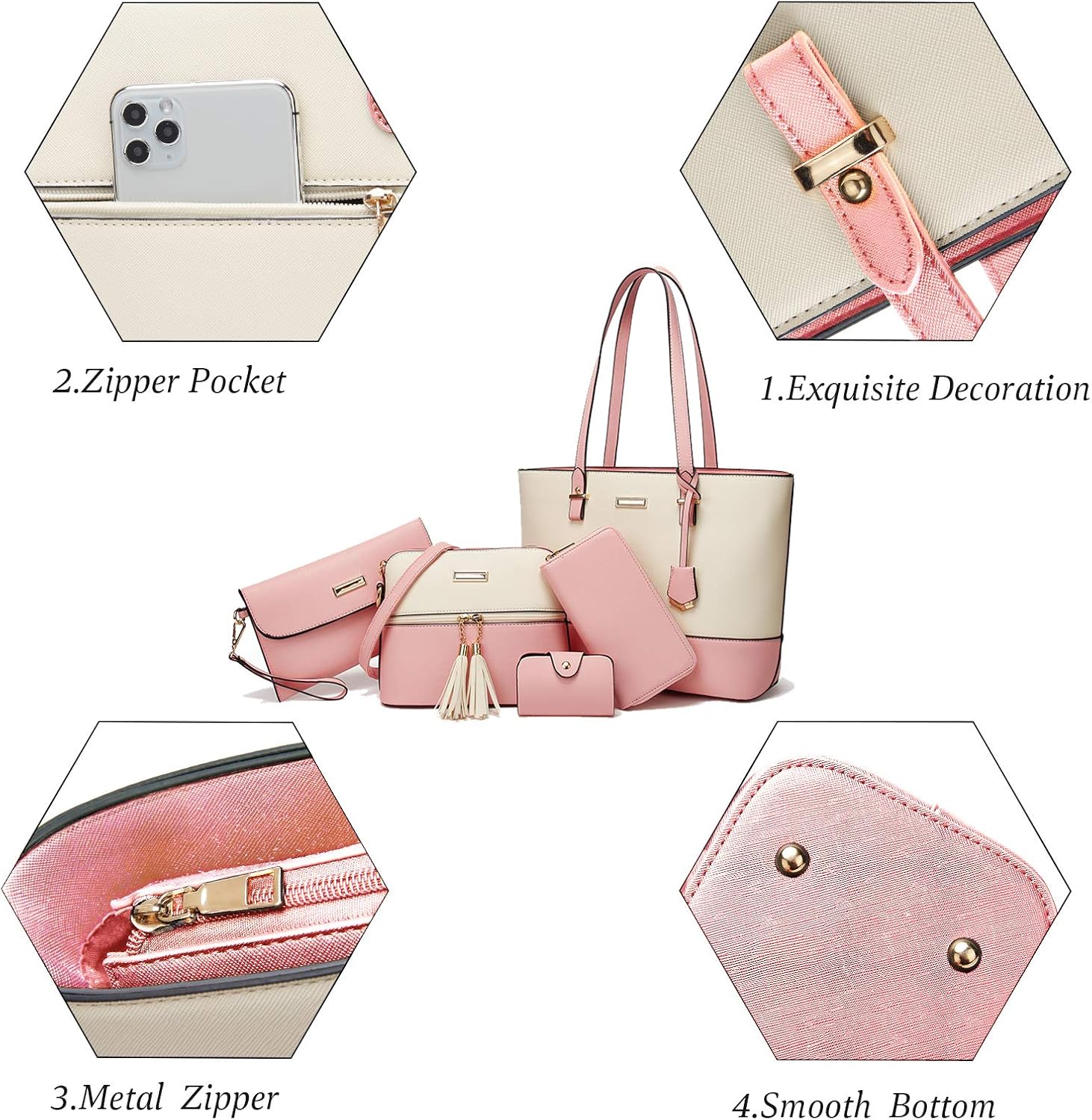 TcIFE Purses and Handbags for Womens Satchel Shoulder Tote Bags Wallets - Image 3