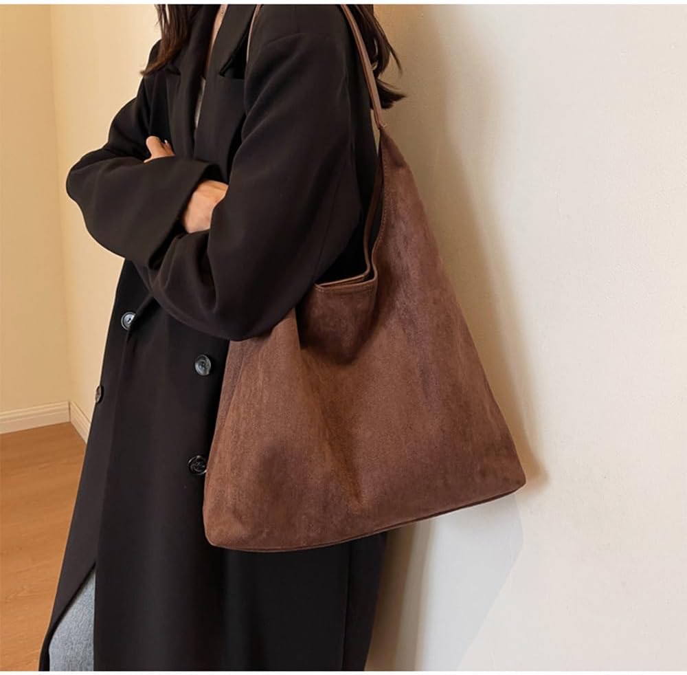Suede Tote Bag for Women Suede Purse Trendy Luxury Hobo Bag Crossbody Bag Suede Handbags for Women 2024 - Image 2