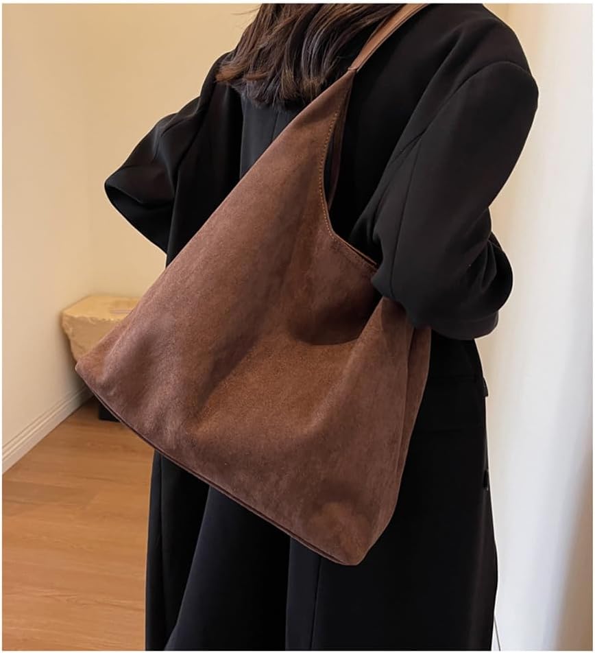 Suede Tote Bag for Women Suede Purse Trendy Luxury Hobo Bag Crossbody Bag Suede Handbags for Women 2024 - Image 4