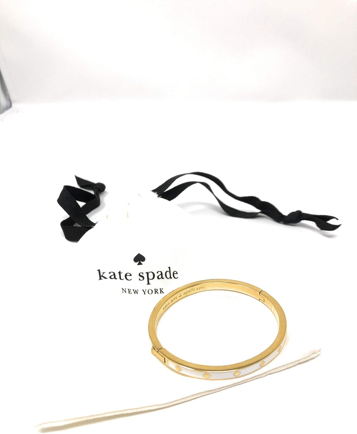 Kate Spade New York Spot The Spade Hinged Bangle Bracelet White - Image 3