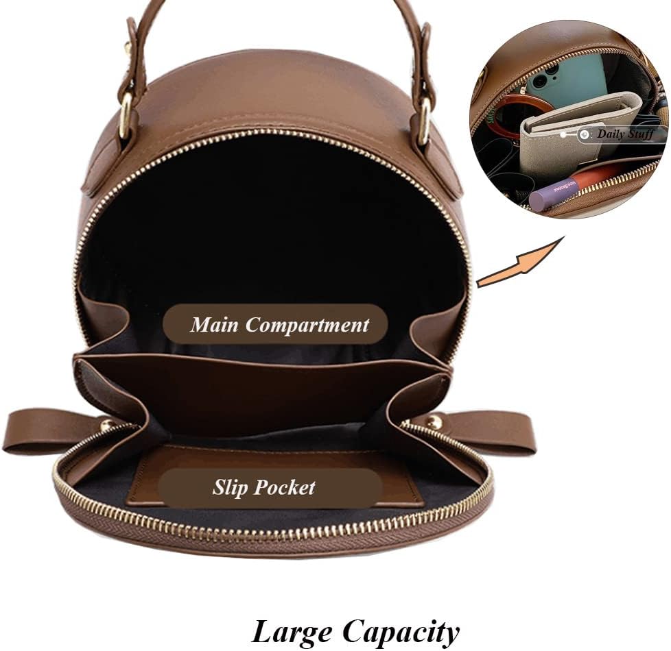 RTGGSEL Retro Vegan Leather Crossbody Shoulder Duffel Barrel Bags for Women Small Tote Satchel Handbags Purse - Image 5