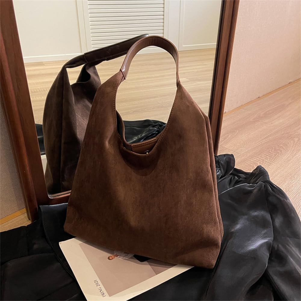 Suede Tote Bag for Women Suede Purse Trendy Luxury Hobo Bag Crossbody Bag Suede Handbags for Women 2024 - Image 3
