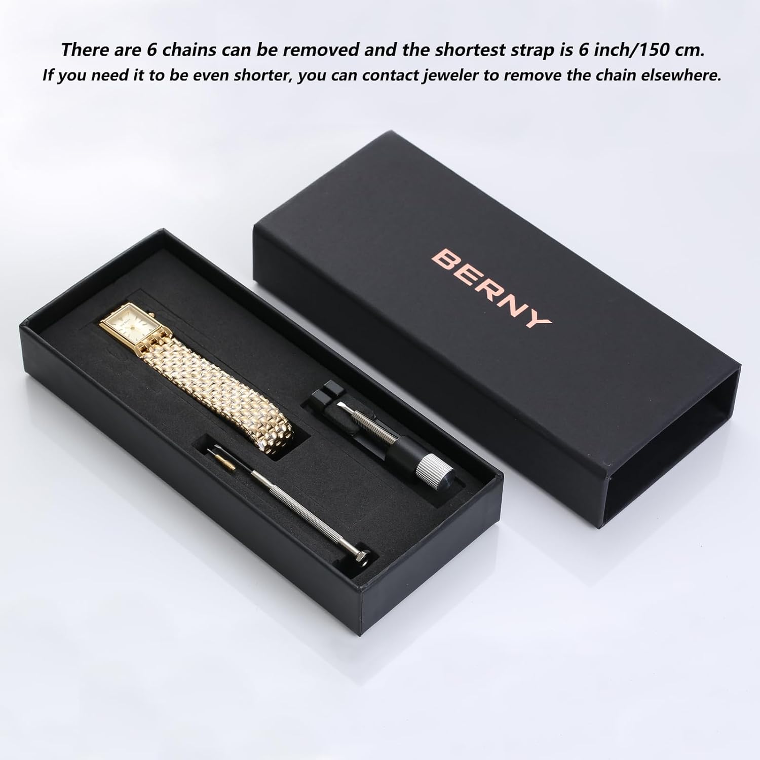 BERNY Gold Watches for Women Updated Ladies Quartz Wrist Watches Stainless Steel Band Womens Small Gold Watch Luxury Casual Fashion Bracelet Tools Included - Image 7