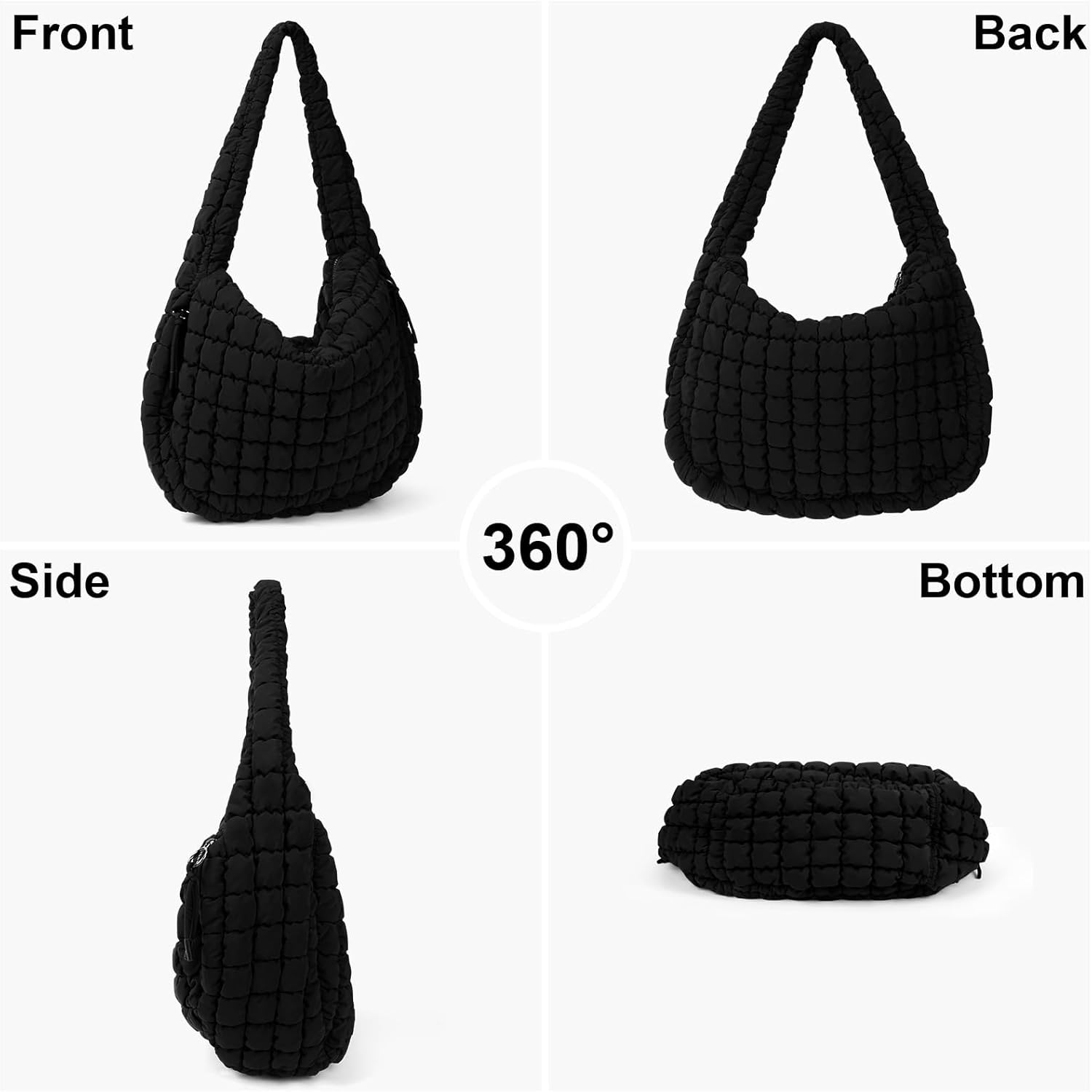 VOSTEVAS Quilted Tote Bag for Women Puffer Shoulder Bag with Zip Large Lightweight Padding Hobo Purse Beach Handbag - Image 4