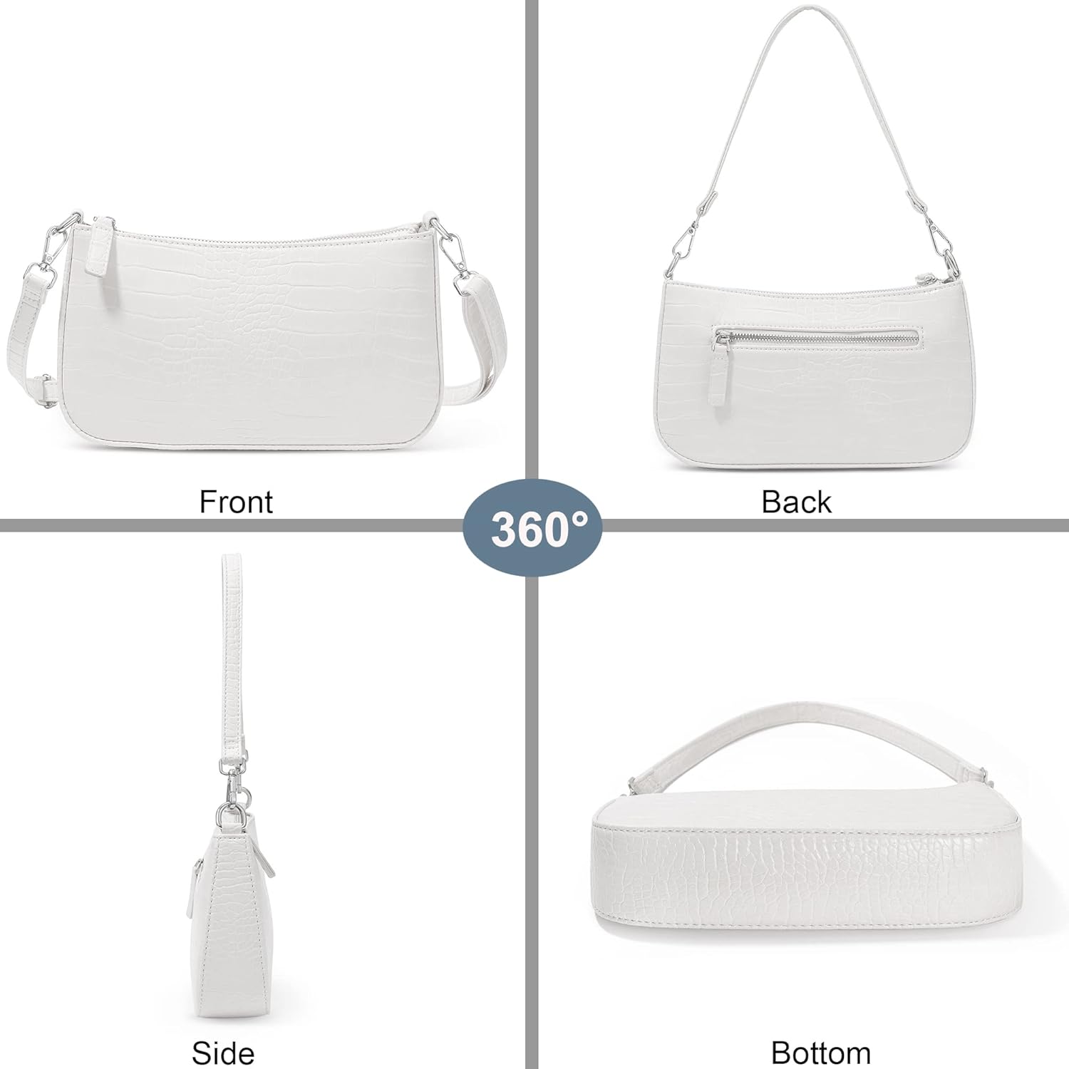 Small Shoulder bag for Women with 2 Removable Straps CrossBody Bags Clutch Purse Handbag - Image 2