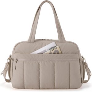 BAGSMART Gym Bag for Woman, Carry on Travel Duffle Bag with Wet Pocket, Water Resistant Weekender Bags for Sports, Trips, Camel