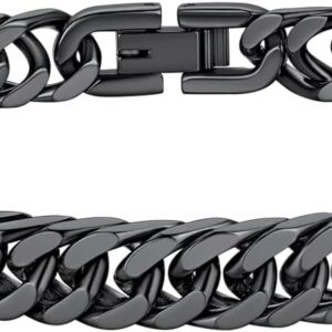 Richsteel Bracelets for Men Cuban Link Chain Stainless Steel/Gold/Black Plated Bracelet for Women 8/12/17mm Width, 7.4/8.2/9 Inch Length Classic Jewelry Richsteel Bracelets for Men Cuban Link Chain Stainless Steel/Gold/Black Plated Bracelet for Women 8/12/17mm Width, 7.4/8.2/9 Inch Length Classic Jewelry