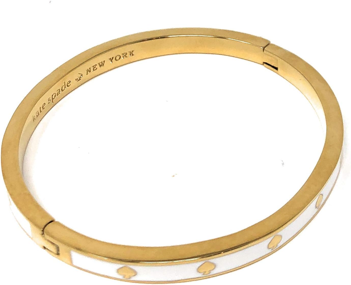 Kate Spade New York Spot The Spade Hinged Bangle Bracelet White - Image 4