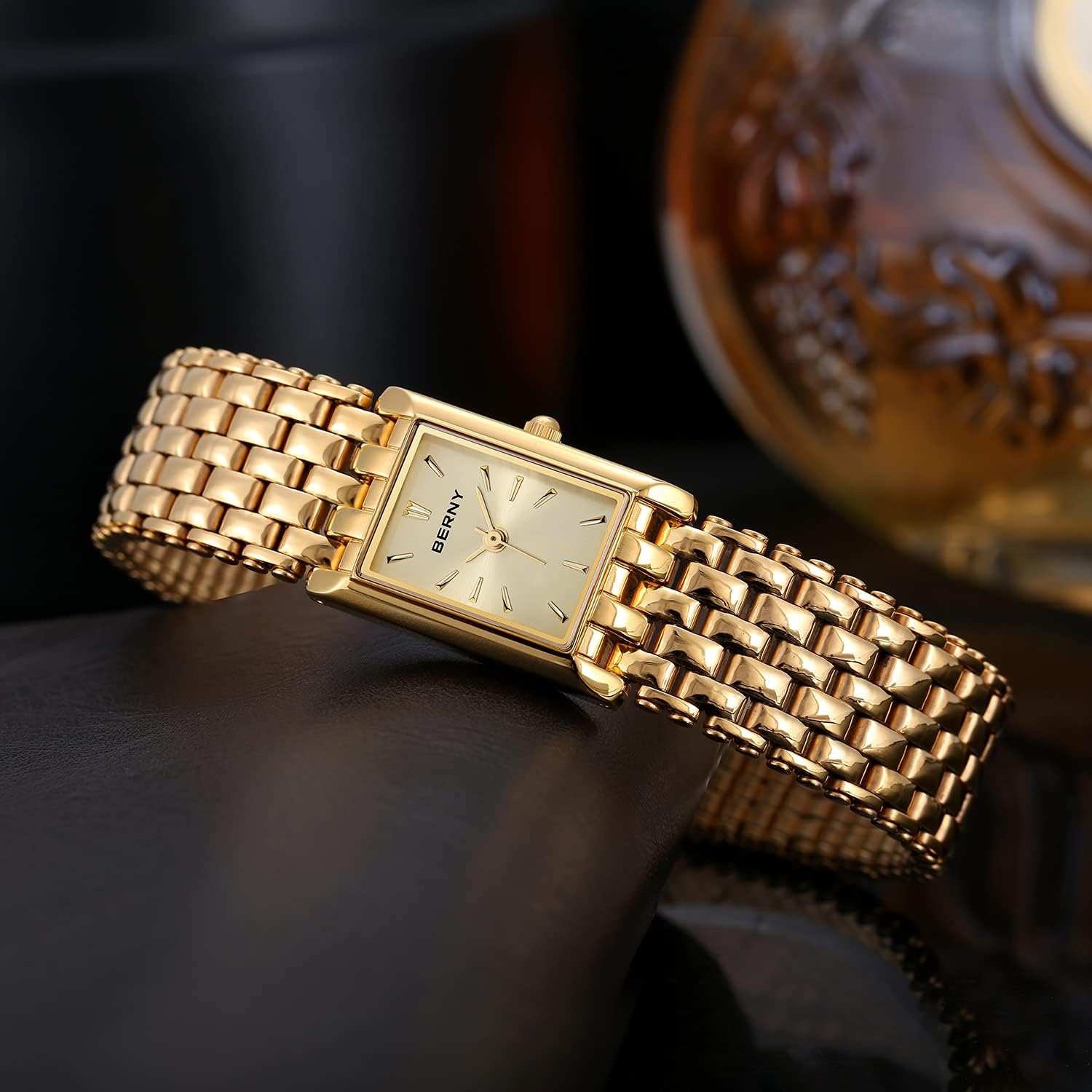 BERNY Gold Watches for Women Updated Ladies Quartz Wrist Watches Stainless Steel Band Womens Small Gold Watch Luxury Casual Fashion Bracelet Tools Included - Image 5