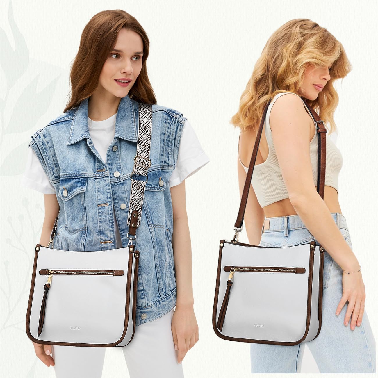 Vaschy Crossbody Bag Purse for Women,Fashion Vegan Leather Hobo Handbag Shoulder Bag Purse with Guitar Strap - Image 6