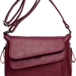 Gupiar PU Leather Crossbody Bags for Women Casual Hobo Shoulder Bag Purse Handbag Ladies Crossbody Purses Tote Bags