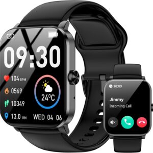 Smart Watch for Men Women with Bluetooth Call 1.85″ HD Touch Screen Fitness Watch, 120+ Sports Modes/Heart Rate/Sleep Monitor/IP68 Waterproof, Smartwatch for Android iOS (Black) Smart Watch for Men Women with Bluetooth Call 1.85″ HD Touch Screen Fitness Watch, 120+ Sports Modes/Heart Rate/Sleep Monitor/IP68 Waterproof, Smartwatch for Android iOS (Black)