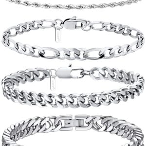 Ritach Stainless Steel Cuban Chain Bracelet for Men Women Curb Width Chain Bracelets Set 3/6/8/11mm Width, 7.5/8/8.5inch Men Jewelry Gifts Ritach Stainless Steel Cuban Chain Bracelet for Men Women Curb Width Chain Bracelets Set 3/6/8/11mm Width, 7.5/8/8.5inch Men Jewelry Gifts