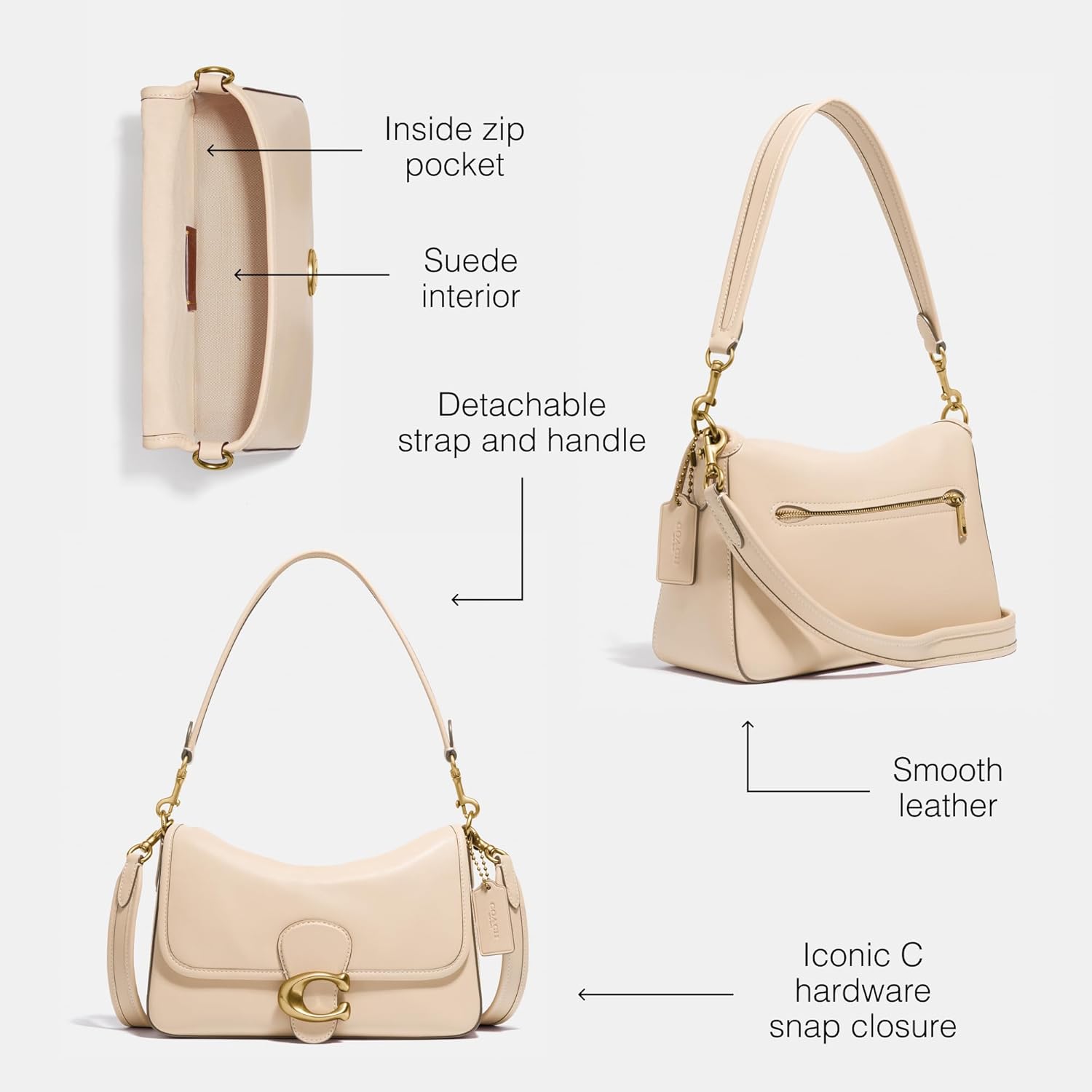 Coach Women's Soft Calf Leather Tabby Shoulder Bag - Image 3