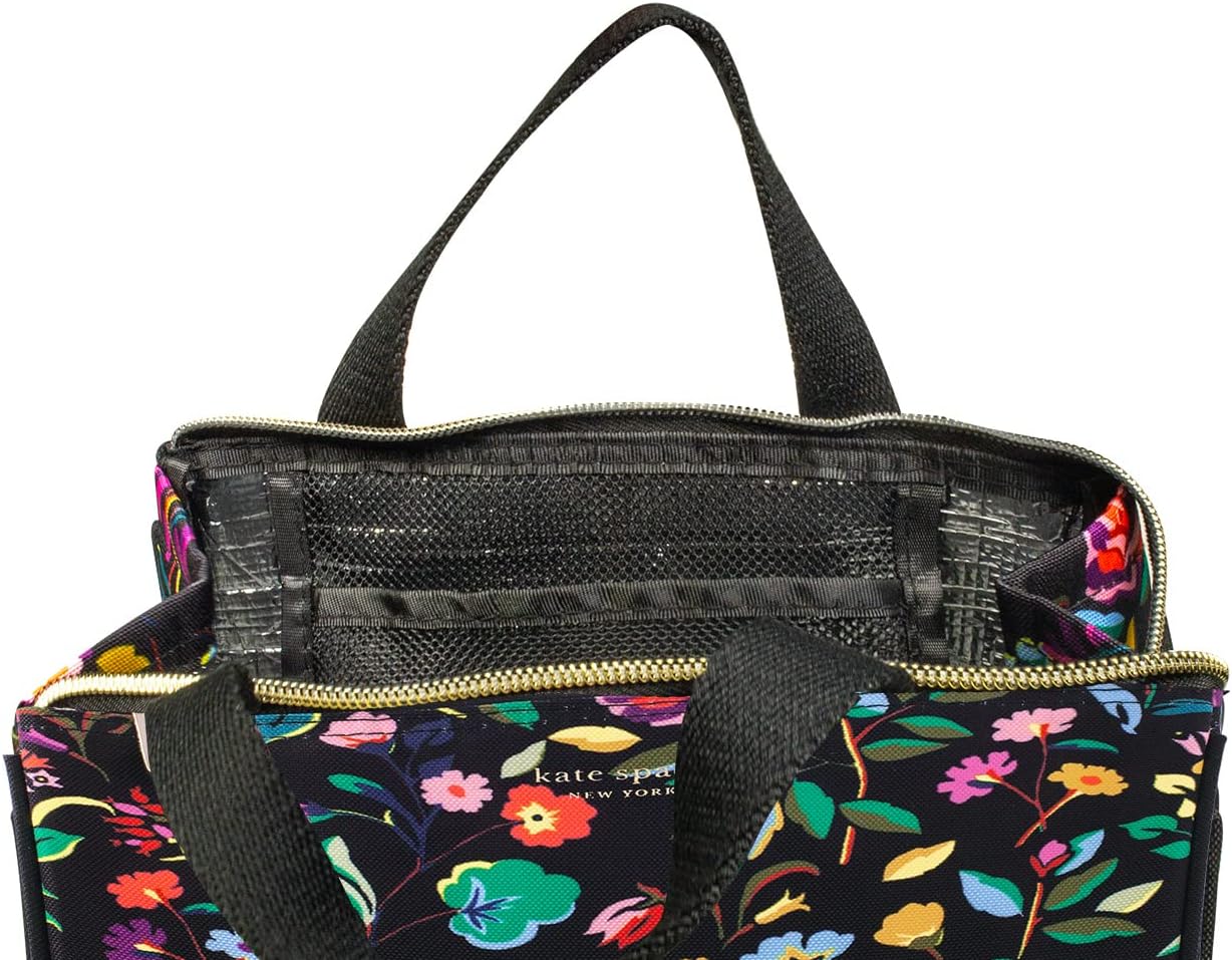 Kate Spade New York Portable Soft Cooler Lunch Bag, Thermal Tote with Silver Insulated Interior Lining and Storage Pocket, Autumn Floral - Image 5
