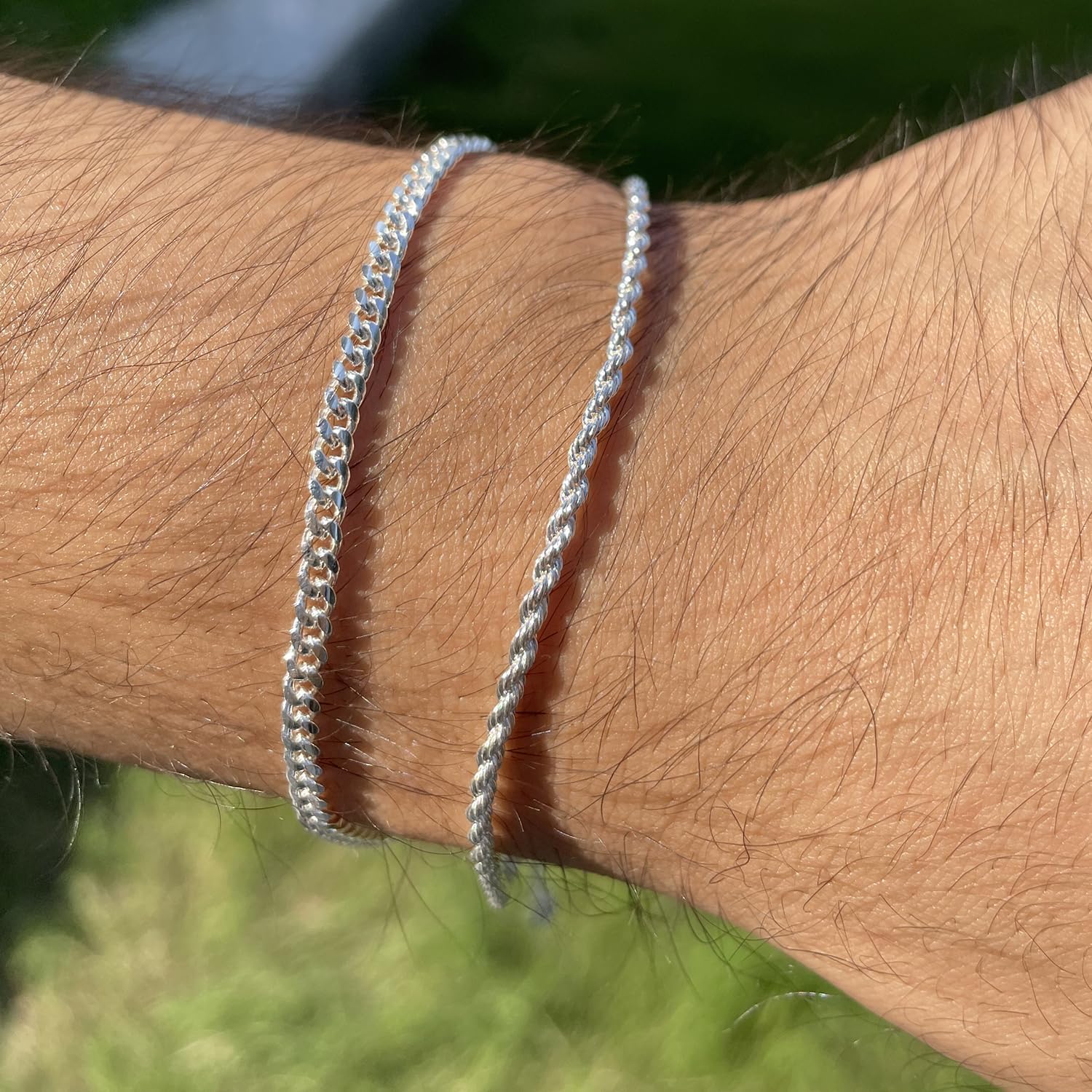 Gold Bracelets for Men 2pcs Men's Bracelets Set Gold Bracelet for Men Gold Cuban Link Chain for Mens Jewelry Gift - Image 3