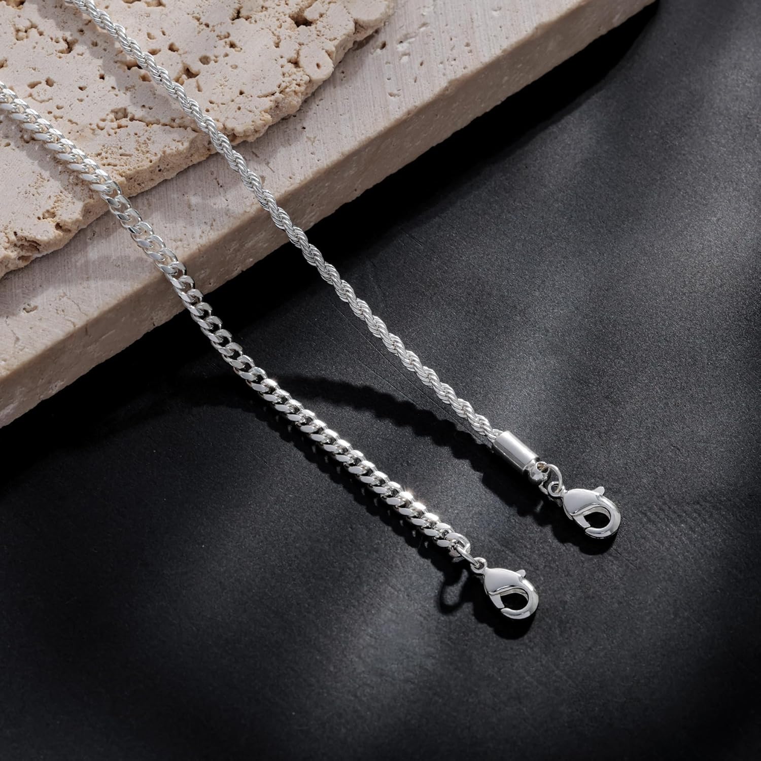 Gold Bracelets for Men 2pcs Men's Bracelets Set Gold Bracelet for Men Gold Cuban Link Chain for Mens Jewelry Gift - Image 5